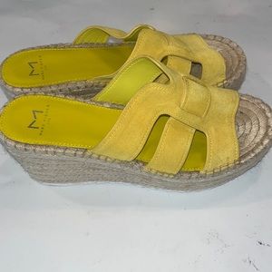 Marc Fisher, yellow suede wedge size 8